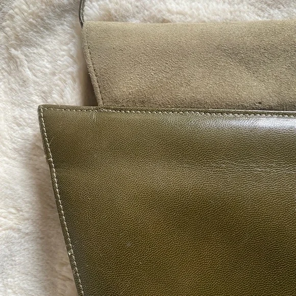 SOLD Charles Jourdan 80s does 20s Deco Vintage Suede Leather Purse Shoulder Bag - Picture 6 of 10